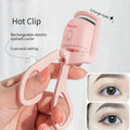 Pink Electric Eyelash Curler - Fast Heating & Portable for Lasting Curls