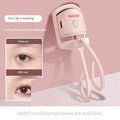 Pink Electric Eyelash Curler - Fast Heating & Portable for Lasting Curls