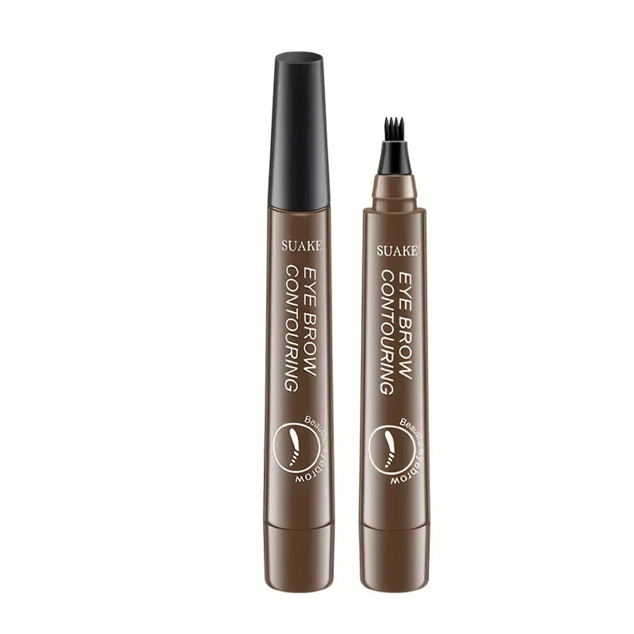 Waterproof Eyebrow Pen, Microblading Eyebrow Pencil with 4 Split Head, Natural Looking Brows Makeup ( 5 Colors)